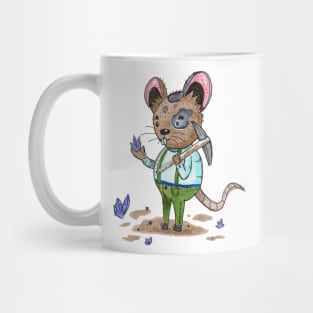 Little Mouse Crystal Miner in Watercolor Mug